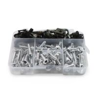 195PCS สลักเกลียวยึดกับแผ่นโลหะ Fastener สกรูคลิปชุดคิทสำหรับยามาฮ่า R1 R6 R3 FZ1 FZ6 FZ8 FZ07 FZ09 MT03 MT07 MT09 MT10 XJ6 TMAX VMAX XMAX