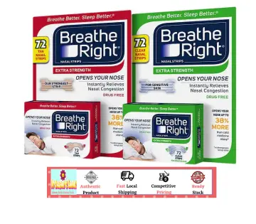 Breathe Right Extra Strength Nasal Strips, 72 Count (CLEAR) Drug Free 