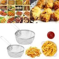 Deep Fryer Strainer Basket With Handle Stainless Steel Blanching Fry Skimmer Oil Filter Colander Kitchen Accessories For Chips