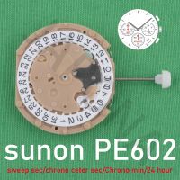 hot【DT】 PE602 movement sunon PE60 sweep second chronograph 3/6/9 hands chrono center second/chrono min/24 hour