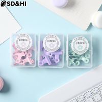 1 Box Cute Macaron Color Clip Bookmark Binder Clip Office Accessories Paper Clips Patchwork Clip Paperclip Binding Combination