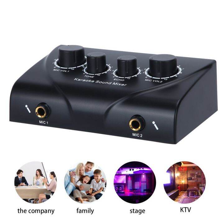 Karaoke Echo Mixer Sound Speaker Mixer Amplifier Musical Echo Mixer