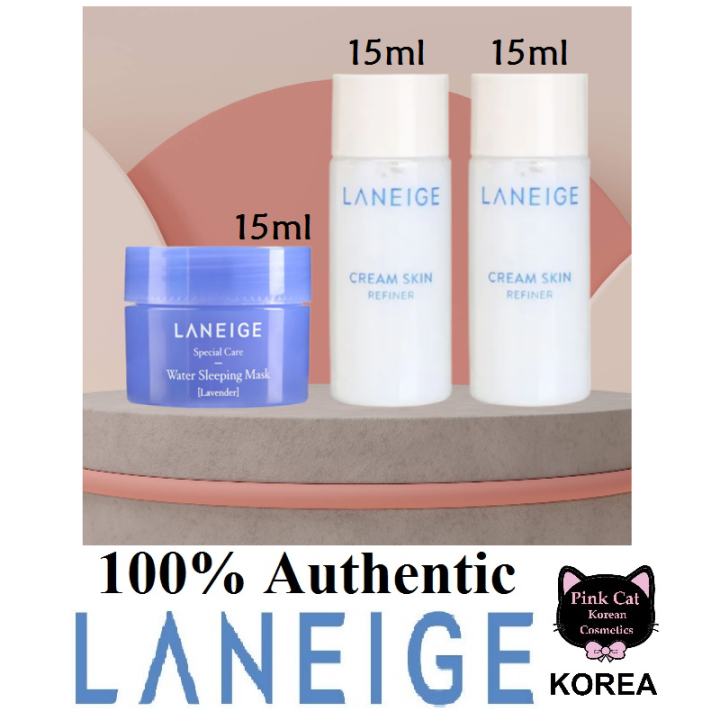 LANEIGE Water Sleeping Mask (Lavender) 15ml with LANEIGE Cream Skin