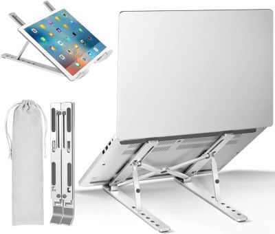 [ใหม่] แล็ปท็อปยืนแบบพกพาพับที่วางปรับยึด ABS อลูมิเนียมสนับสนุนสำหรับ Macbook Pro Air โน๊ตบุ๊คคอมพิวเตอร์แท็บเล็ต