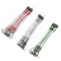 20pcs 12-25cm Anti Bite Steel Wire Leader Leashes For Fishing 20-80LB With Baitholder Hook Swivel Fishing Line Pike Bass Fishing Lines