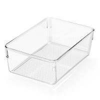 Kitchen Refrigerator Desktop Storage Box Transparent Fruit and Vegetable Beverage Storage Box Cosmetic Finishing