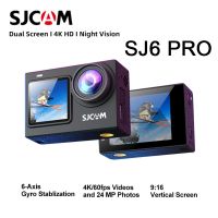 SJCAM หมวกกันน็อก SJ6โปรหน้าจอคู่4K กล้อง DV กีฬาแอ็กชัน60FPS 4K หน้าจอคู่กันสั่น6ไจโรแกน165 ° FOV