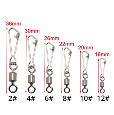 50pcs Stainless Steel Fishing Connector Fast Clip Lock Snap Swivel Solid Rings Safety Snaps Fishing Hook Tool Snap Pesca