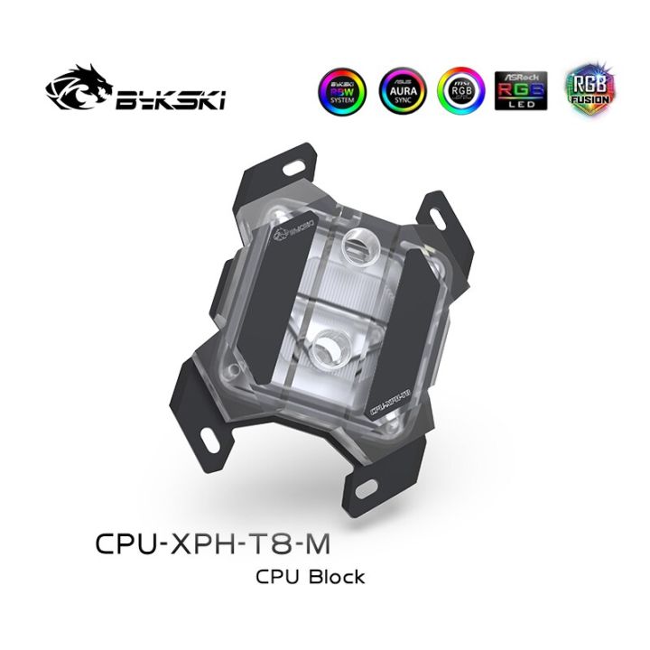 bykski-cpu-water-cooling-block-สำหรับ-intel-lga1700-1151-1155-2011-x99สนับสนุน-4pin-rgb-sncy-เมนบอร์ด-cpu-xph-t8