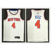 Hot Pressed 2022 Nba New York Nicks No. 4 Rose White Basketball Jersey