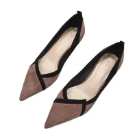 New fashion 2020 autumn and winter womens high-heeled shoes stiletto pointed toe suede girly style womens single shoes