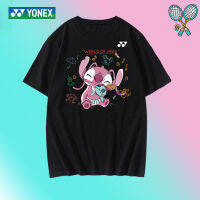 Yonex เสื้อแบดมินตันแขนสั้นแห้งเร็วเสื้อเทรนนิ่งเสื้อฝึกกีฬาแบดมินตันการ์ตูนเสื้อวัฒนธรรม