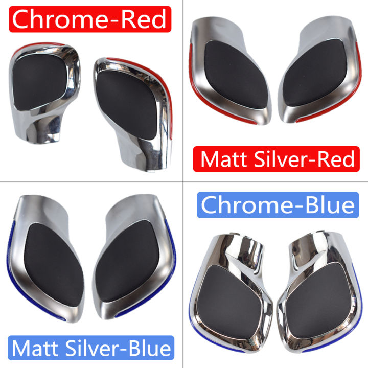 ฝาครอบการปรับเปลี่ยน-chrome-matt-เกียร์-shift-knob-สีแดงสีฟ้าสำหรับ-vw-golf-6-7-r-gti-passat-b7-b8-cc-r20-jetta-mk6-gli