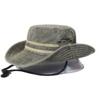 Fishing Hiking Hat Men Boonie Wide Brim Outdoor Cap Cotton