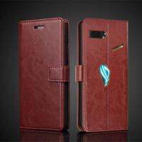 ที่ใส่การ์ดหนังเคสสำหรับอัสซุสโทรศัพท์ ROG 2 / ROG เคสฝาพับหนัง Pu ฝาครอบเคสตุ้งติ้งโทรศัพท์แบบกระเป๋าสตางค์ย้อนยุค