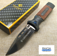 RAKSA Wholesale CHONGMING Knife มีดพับ มีดพกพา มีดพกเดินป่า มีดสวยงาม มีดพกสวยๆ มีดแคมป์ปิ้ง สีดำเงา เคลือบผิวไทเทเนียม CM010