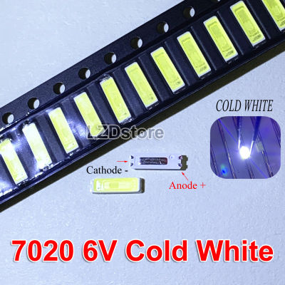 ไฟ LED LED แบบ SMD 7020 3V 6V 0.5W Samsung7020หลอด LED สีขาวเย็นไดโอดเปล่งแสงไฟแบ็คไลท์ LED สำหรับ LCD ทีวีซ่อมริ้วสายไฟ100ชิ้น
