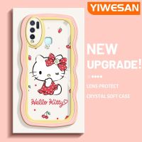 YIWESAN เคสสำหรับ VIVO Y30เคส Y50 Y30i เชอร์รี่เฮลโลคิตตี้ดีไซน์ใหม่ขอบครีมกันกระแทกแบบใสนิ่มโปร่งใสลายกล้องถ่ายรูปเคสมือถือฝาครอบป้องกันง่าย