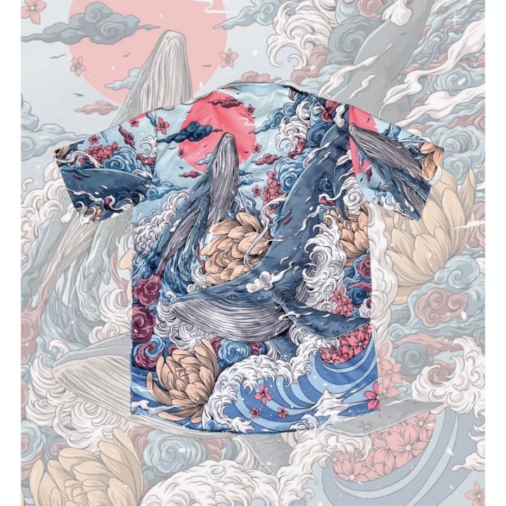 miinshop-เสื้อผู้ชาย-เสื้อผ้าผู้ชายเท่ๆ-เสื้อฮาวาย-ลาย-king-of-the-ocean-เสื้อผู้ชายสไตร์เกาหลี