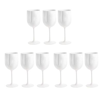 9X Elegant and Unbreakable Wine Glasses, Plastic Wine Glasses, Very Shatterproof Wine Glasses