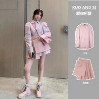 New Girl Spring Pink Casual Preppy High Waist Asymmetrical Natural Factors Japan Style Pleated Oxford Solid Mini Skirt