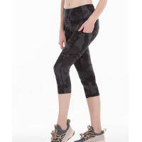 กีฬา Capris ยิม Leggings ซูเปอร์คุณภาพยืดผ้า Camo สีดำไวน์แดง Capris