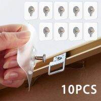 SILVER 10Pcs โปร่งใสโปร่งใส ตะปูแขวนสกรูผนัง พลาสติกทำจากพลาสติก ไร้รอยต่อไร้รอยต่อ สติ๊กเกอร์กันรอย ถอดออกได้ กาวในตัว ตะขอติดผนัง อุปกรณ์สำหรับห้องครัว