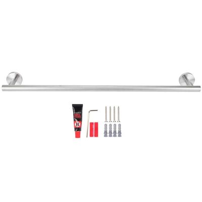 ♈▪ Stainless Steel Single Rod Towel Rack with Round Base Bathroom Bedroom Rack Kitchen Shelf Home Supplies