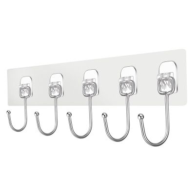 【YF】 Transparent Wall Hangers Hooks Heavy Duty Multi-Purpose Hook Kitchen Bathroom Towel Clothes Key Hanger Holder Door