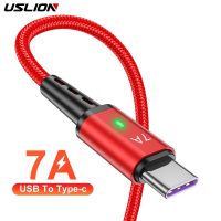 USLION 7A USB Type C Cable For Samsung S23 S22 Xiaomi mi13 Mobile Phone Fast Charging USB C Wire Type C Charger Data Cord Cables