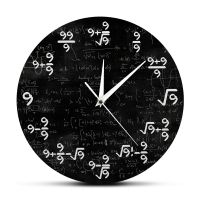 The Nines Math Wall Clock หมายเลข9นาฬิกาปลุกดิจิตอลคณิตศาสตร์นาฬิกาแขวนผนังสมการคณิตศาสตร์นาฬิกาสูตร9S J29ศิลปะบนผนังทางคณิตศาสตร์