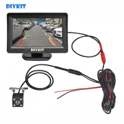 DIYKIT 4.3 Inch Car Mirror Monitor Vehicle Rear View Reverse Backup Car LED Camera Video Parking System Easy Installation