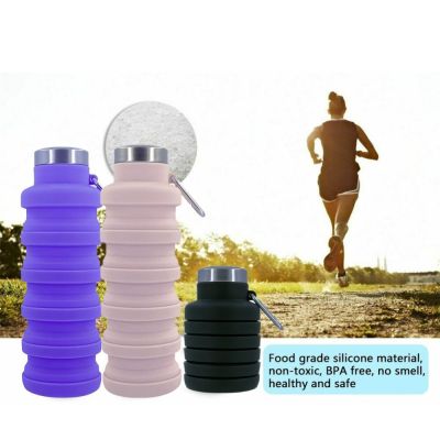 ☬ 500ml Portable Retractable Telescopic Collapsible Cups Water Drinking Tea Cup For Outdoor Sport Travel Plastic Folding Cup
