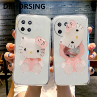 DKHORSING เคสนุ่มบางพิเศษสำหรับ Realme 11,4G 5G / 11 NFC / 11 Pro / 11 Pro + / 10 4G 5G / 10 Pro / 10 Pro + ตัวปกป้องกล้องถ่ายรูปซิลิโคนเคสโทรศัพท์นิ่ม Realme11 NFC Makemirror แมวน่ารัก KT เคสโปร่งใส Realme11โปร2023