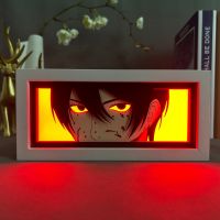 Lampu Kotak อนิเมะ Titan Mikasa สำหรับตกแต่งห้องนอน Gadget มังงะกระดาษติดของขวัญวันเกิดกล่องเงาหลอดไฟ Led กลางคืนไฟกลางคืน