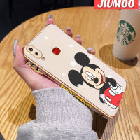 JIUMOO เคส M01s A10s A10 Galaxy การ์ตูน Mickey Mouse ซิลิโคนนิ่มชุบหรูหราขอบสี่เหลี่ยมเคสมือถือเคสกันกระแทกฝาครอบหลังแบบเต็มตัวเคสป้องกันเลนส์กล้อง