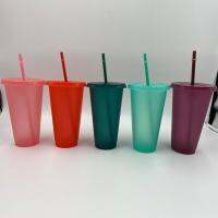 400/500ml Straw Drinking Cup Large-capacity Wide Mouth Lid Plastic Flash Powder Shiny Water Bottle for School