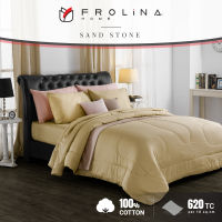 Frolina ผ้าปูที่นอน 3.5 ฟุต Twin 2 ชิ้น  รุ่น Moderna 620 Thread Count  สีพื้น (ไม่มีผ้านวม)