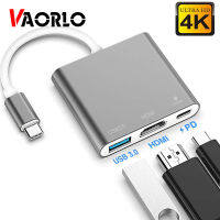 VAORLO 3 In 1 Type C ถึง Hdmi ตัวแปลงอะแดปเตอร์สำหรับ Macbook Pro/Air 3 USB Tipo HUB วิดีโอ4K USB 3.0พอร์ต USB-C แปลงสำหรับ Huawei Xiaomi Samsung S8