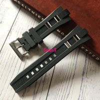 Suitable For [Classic Style] Substitute BVLGAR DIAGONO Rubber Silicone Black Watch Strap Male Female Convex Mouth 24x9mm