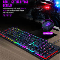 CARPRIE Gaming Keyboards Computer Keyboards Gamer Rainbow Backlight 104 Buttons Usb Ergonomic Wired Keyboard for PC Laptop Games