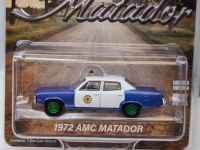 1:64 1972 AMC Matador Bullfighter-อาณานิคมตำรวจเมืองสีเขียวเครื่องฉบับคอลเลกชันของรุ่นรถ