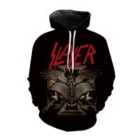 [Qinqin clothing]Slayer Skull 3D พิมพ์ Hoodies ผู้ชายผู้หญิงแฟชั่น Rock Metal Band เสื้อกันหนาว Hoodie Hip Hop Streetwear Pullover Coat ชาย Clothing