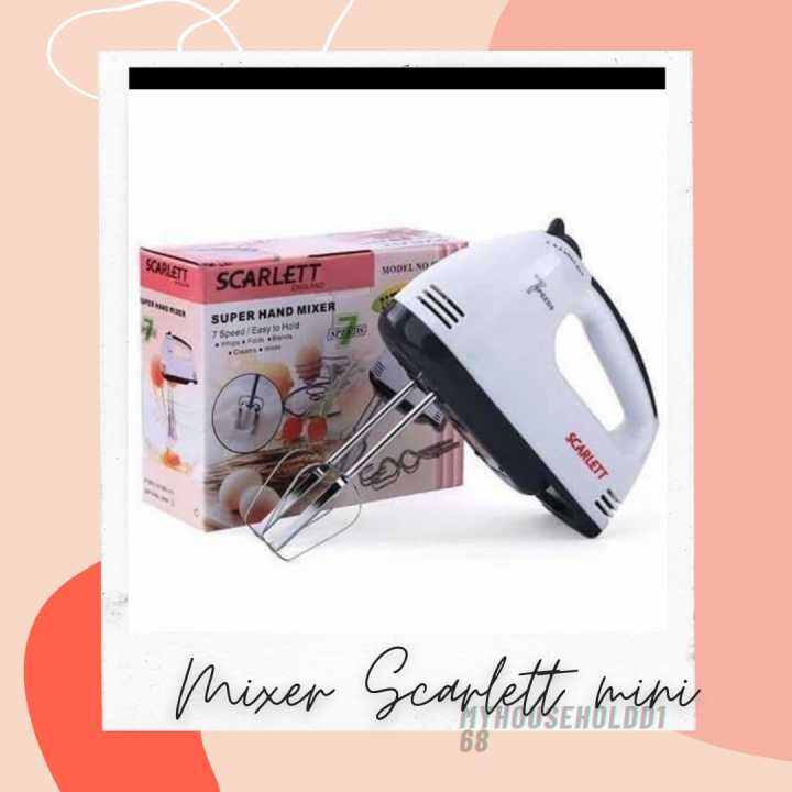 Scarlett Hand Mixer Mini Mixer Tangan Elektrik 7 Kecepatan Shenar