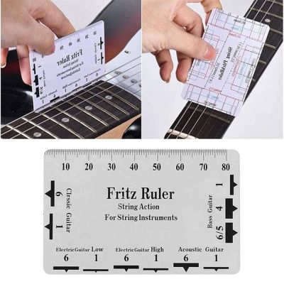 ：《》{“】= 2Pcs Guitar Neck Notched Straight Edge Luthiers Tool With String Action Ruler Gauge Stainless Steel Electric Guitar Accessories