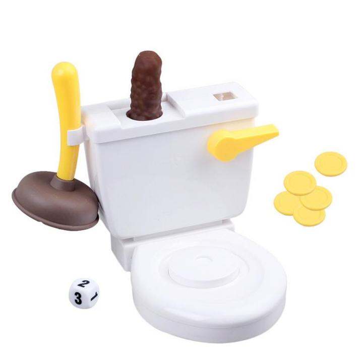 Tricky Toys Game Little ABS Poop Toilet Plunger Die Fun Toys Flushing ...