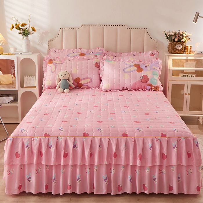 ผ้าปูที่นอนสไตล์กระโปรงผ้าเกาหลี4-5-6ฟุตผ้าคลุมเตียงผ้าคลุมฟูก-ปลอกหมอนซื้อแยกต่างหาก