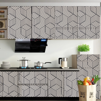 [hot]6M Geometric Pattern Vinyl Wallpaper for Furniture Refurbish PVC Self Adhesive Peel and Stick Waterproof Bedroom Wall Stickers