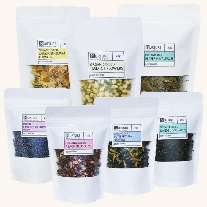 Organic Dried Flower Tea Rose Lavender Peppermint Butterfly Pea