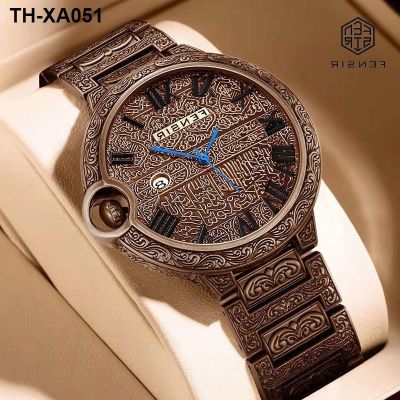 bronze waterproof black character of science and technology the balloon business men watch quartz calendar male tide restoring ancient ways